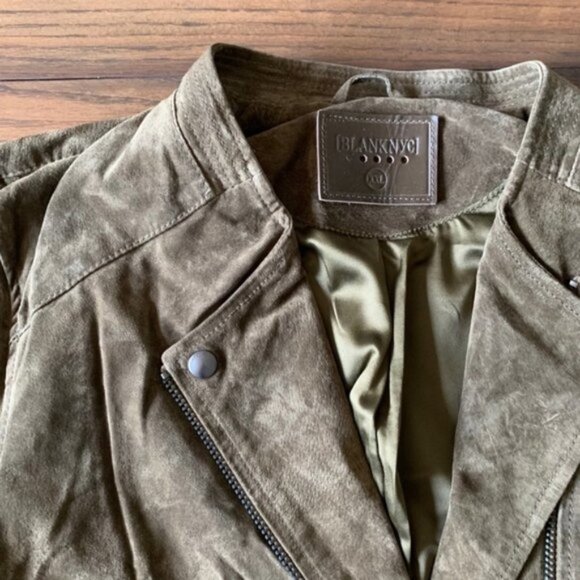 BLANK NYC Denim No Limit Suede Moto Jacket Size XXL - Picture 3 of 5